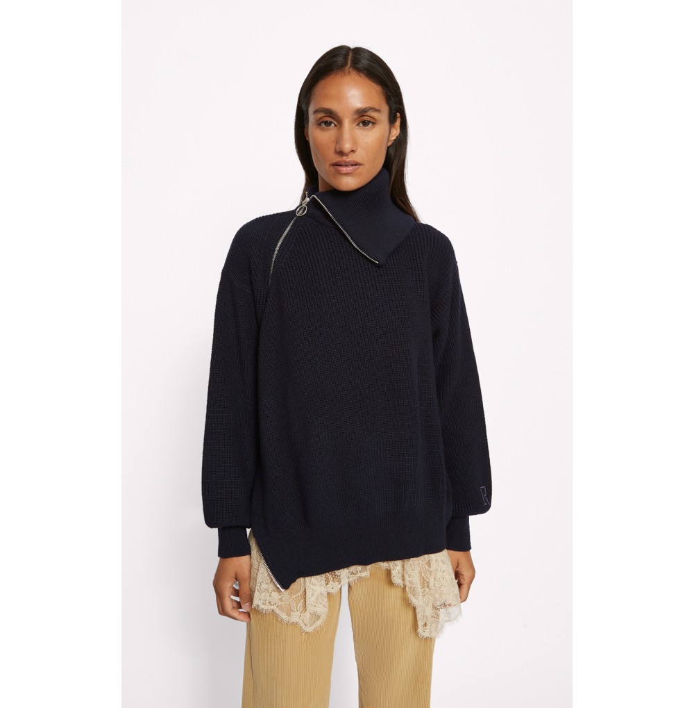 MAILLE ZIP NAVY ROSEANNA
