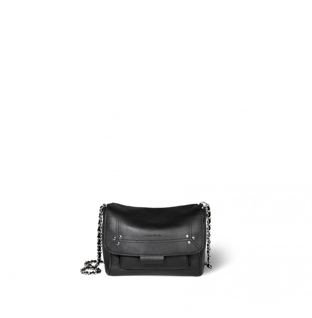 LULU S CALFSKIN NOIR SILVER...