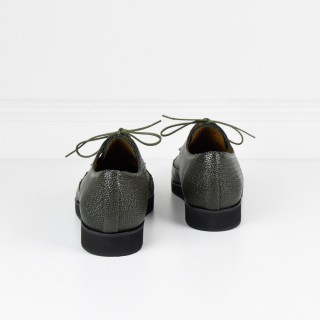 Derbies pointues kaki London Shoes Anne Thomas