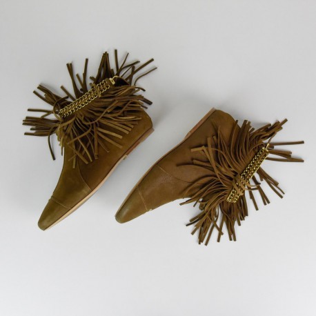 Fringed flat boots Françoise Dreyfuss 