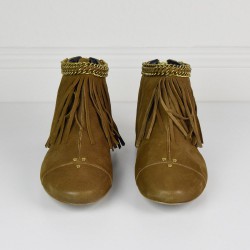 Fringed flat boots Françoise Dreyfuss 