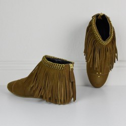 Fringed flat boots Françoise Dreyfuss 