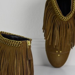 Fringed flat boots Françoise Dreyfuss 