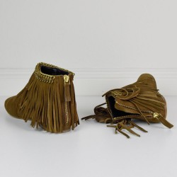 Fringed flat boots Françoise Dreyfuss 