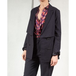 RICH LLOYD Navy double breasted jacket Roseanna