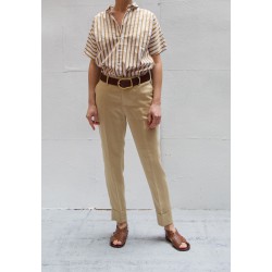 CLOSED STEWART Beige pleat & turn up pants