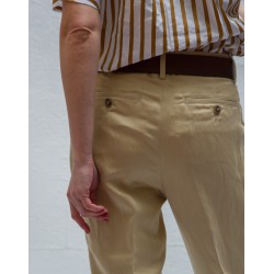 CLOSED STEWART Beige pleat & turn up pants