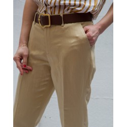 CLOSED STEWART Beige pleat & turn up pants