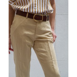 CLOSED STEWART Beige pleat & turn up pants